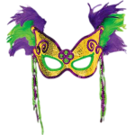 Máscara Carnaval - Penas e contas