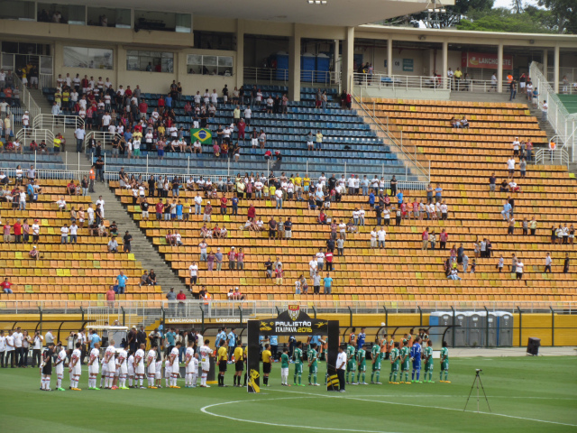 Jogo do São Paulo é assim: arquibancadas vazias.